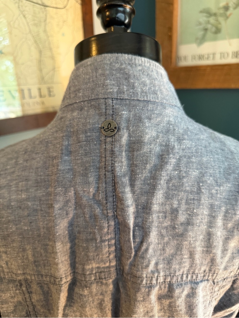 Prana Heathered Charcoal Gray Lightweight Shirt Jacket - Picture 8 of 9
